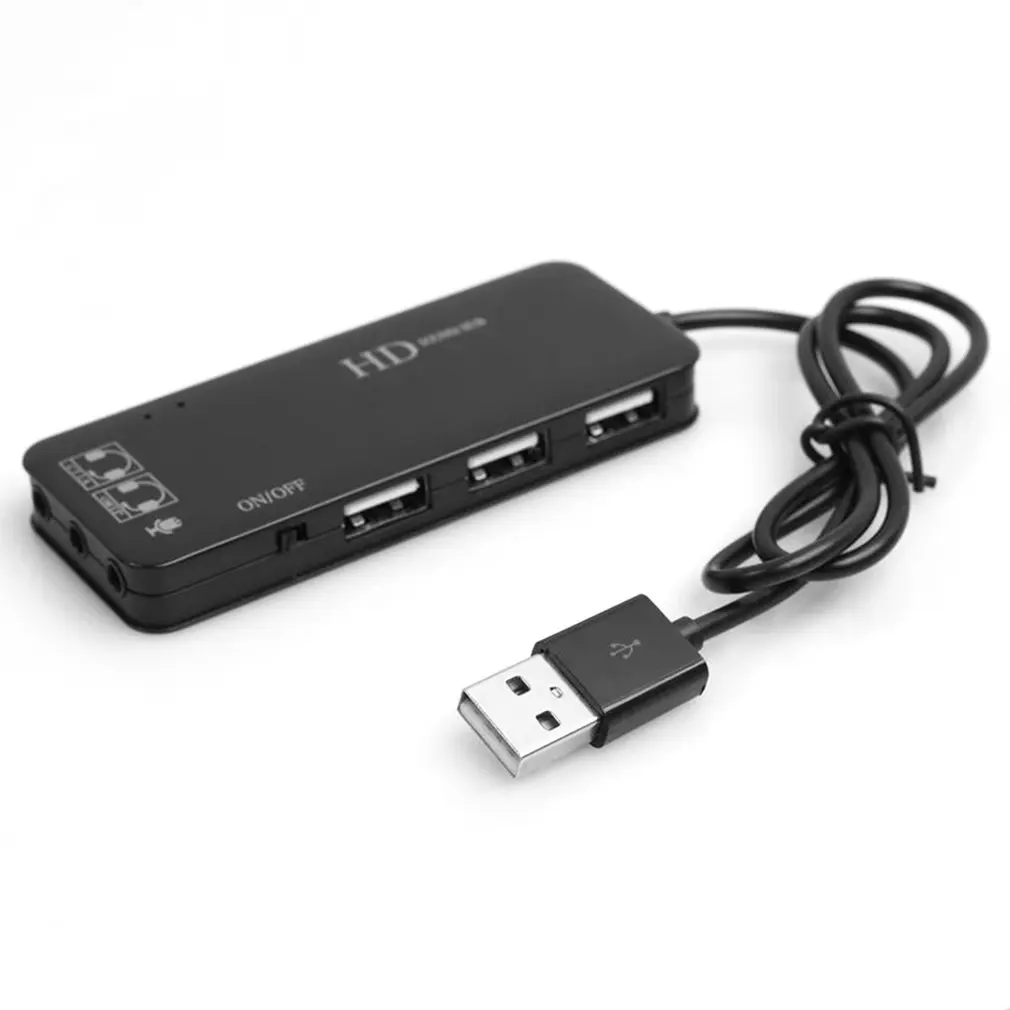 USB 2 0 концентратор с 3 портами внешняя звуковая карта без внешнего драйвера