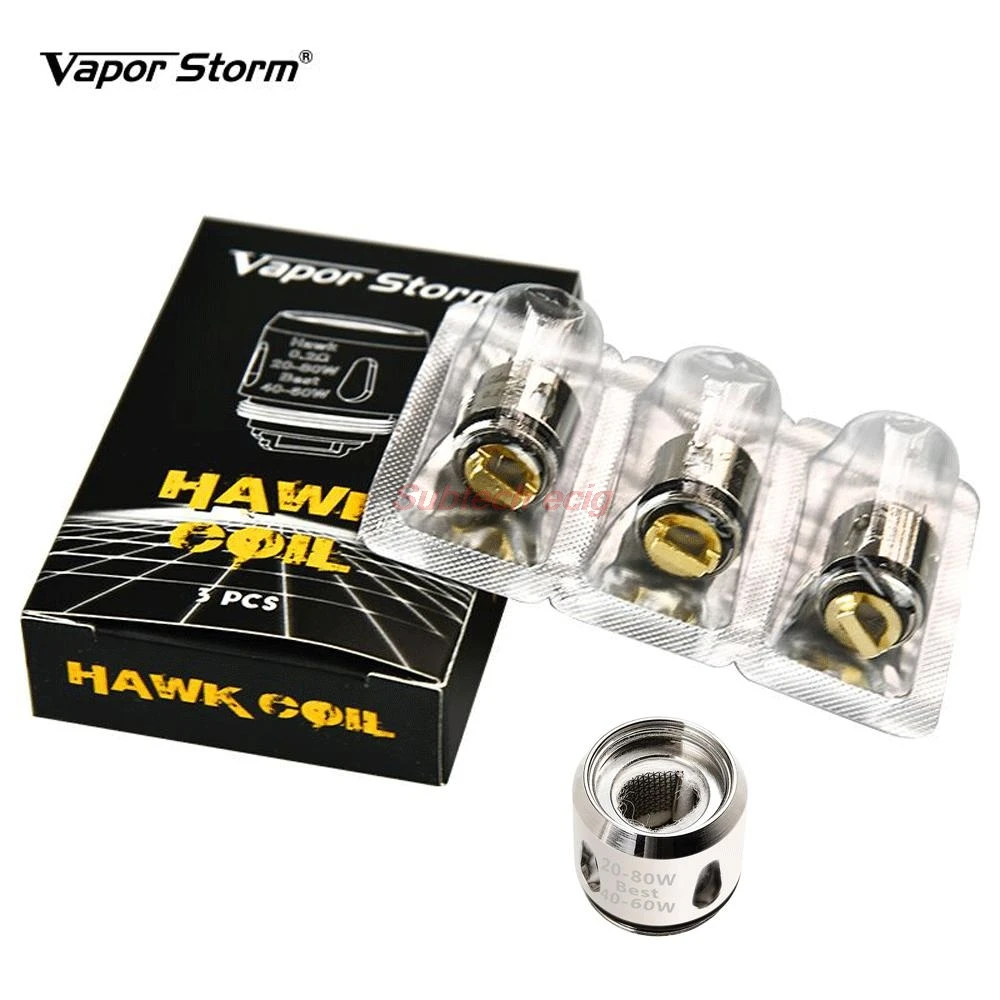 

Vapor Storm Hawk Coils 0.2ohm Mech Core Organic Cotton Durable Pure Taste Replacement Coil for Hawk Tank 3pcs/Pack E Cigarettes