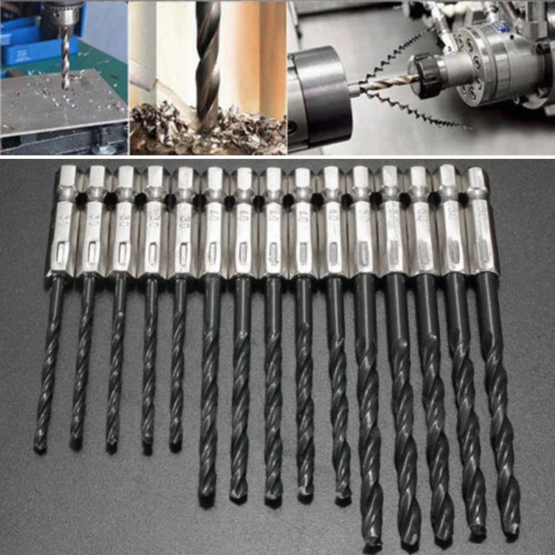 15 шт. набор высокоскоростных стальных Сверл с титановым покрытием 3 4 5 мм