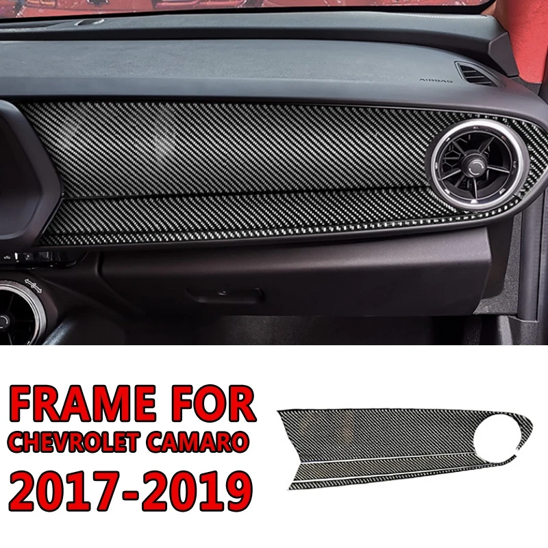

pcmos Real Carbon Fiber Inner Car Dashboard Frame Cover Automotive Interior Sticker For Chevrolet Camaro 2017-2019 Accessories