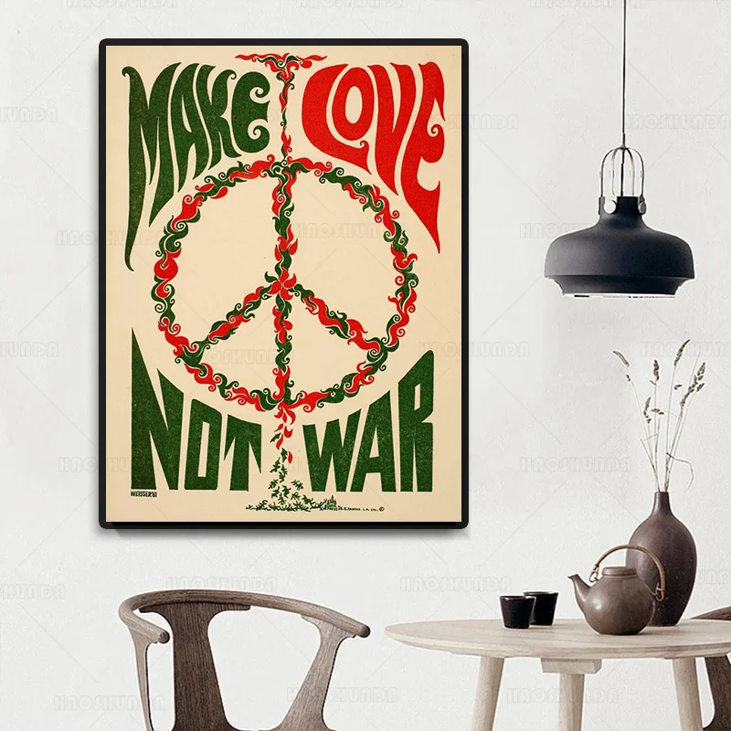 Картина с надписью Make Love Not War | Дом и сад