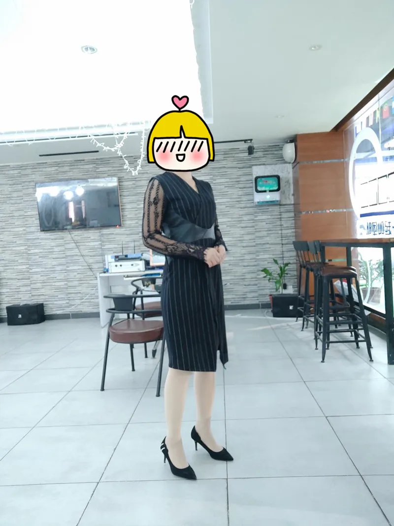 Реальные снимки! Осеннее платье в полоску с V-образным вырезом и длинными