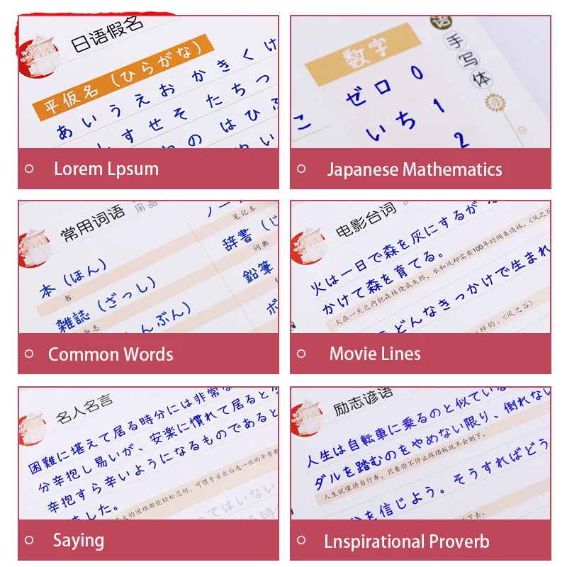 

Copybook Suitable For Every Beginner Japanese 3D Groove Copybook Calligraphy Digital Celebrity Quotes Japanese Language Lovers