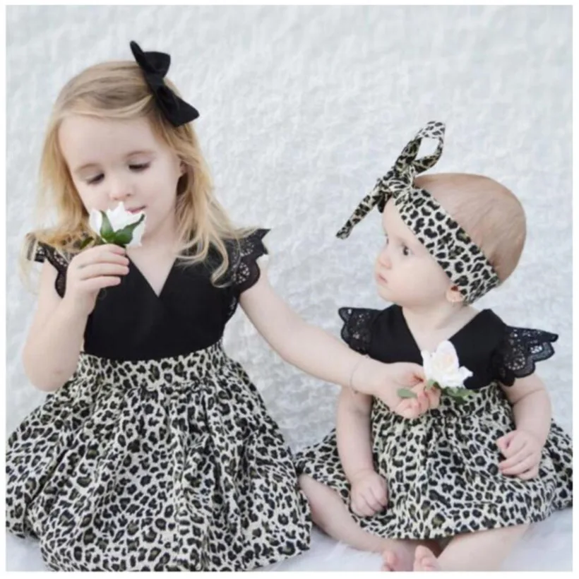 

2021 New Leopard Kids Dresses For Girls Vestido Infantil Toddler Birthday baby Dress Girls Clothing Infantil Menina Girls Dress