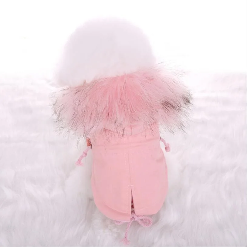 Зимние парки для собак плюшевое пальто флисовое теплое искусственное меховое