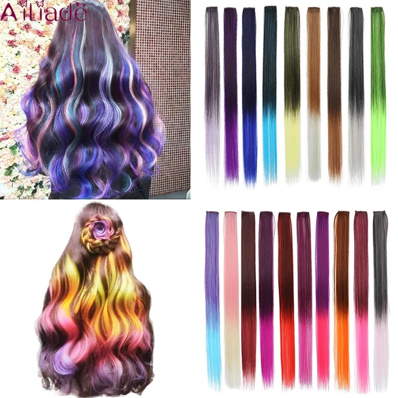 Женские прямые шиньоны AILIADE Длинные Синтетические с зажимом 22