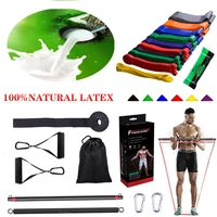 top portable fitness resistance band expander elastic sport strength yoga pilate all in one home gym full body training bar kit