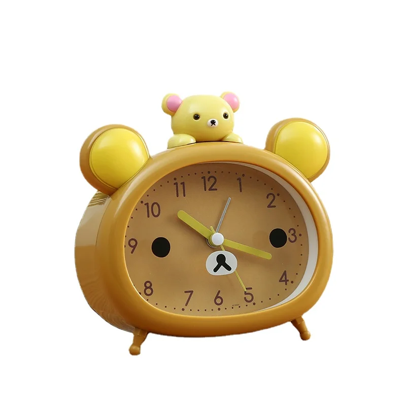 

Children Cartoon Bear Alarm Clock Watch Boys and Girls Students Mute Cute Night Lights with Bedside Alarm Clock Lazy Bug Get Up