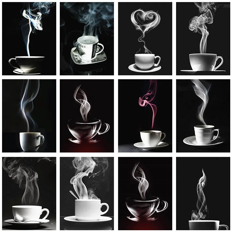 

Картина для алмазной вышивки, черно-белая, кофейная, 5D