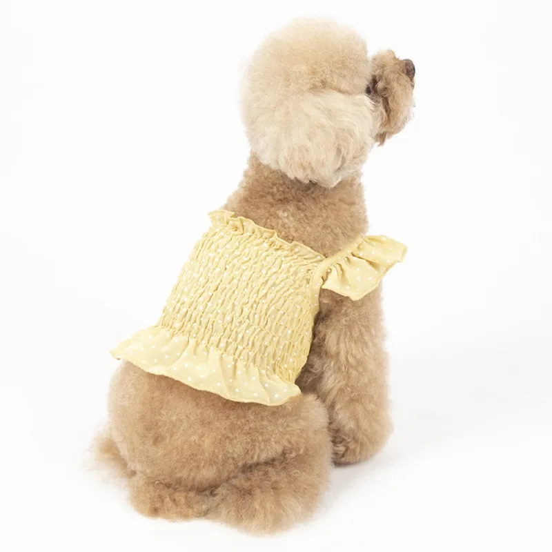 

Pet Little Chiffon Short Sling Navel Dress Clothes Teddy Than Panda Clothes Pet Vest Girl Puppy Princess Skirt Dress
