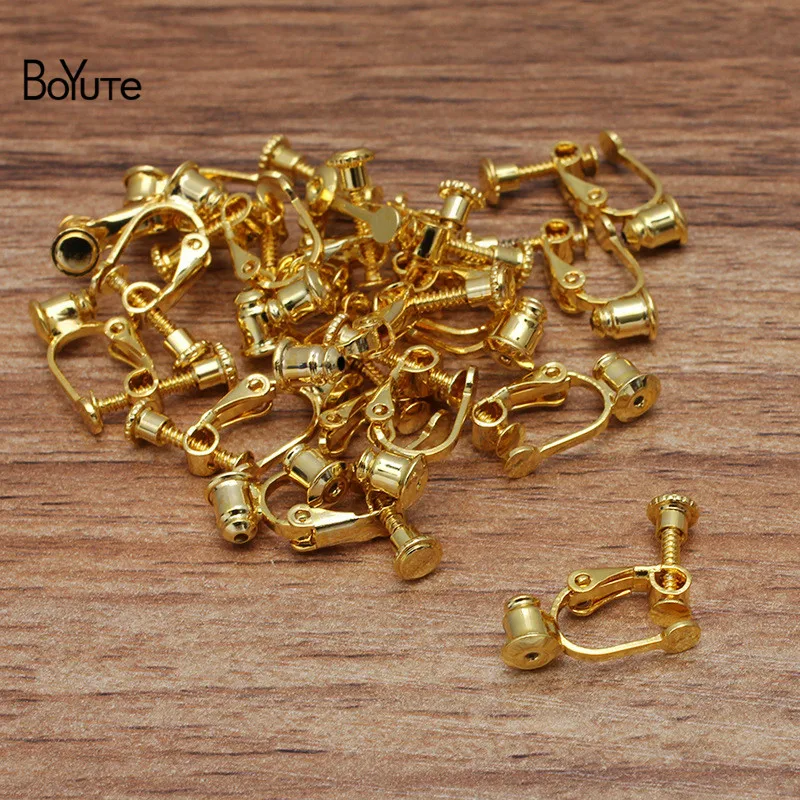 BoYuTe (50 Pieces/Lot) 17*17MM U Shape Metal Brass No Pierced Ear Clip Welding Earring Back Diy Handmade Earrings Accessories | Украшения и