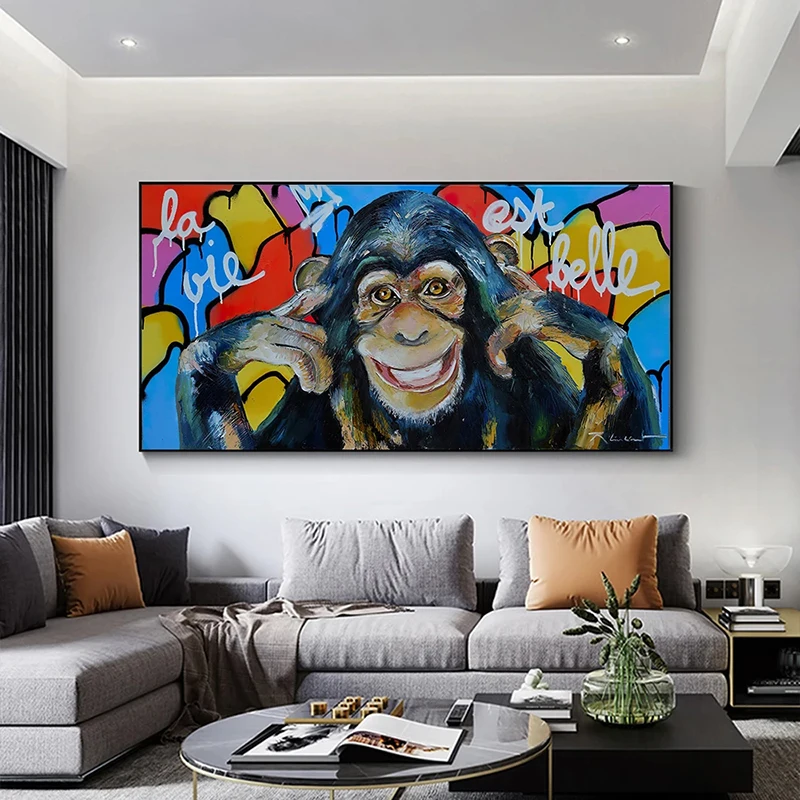 Цветные уличные граффити Художественная Картина на холсте постеры с