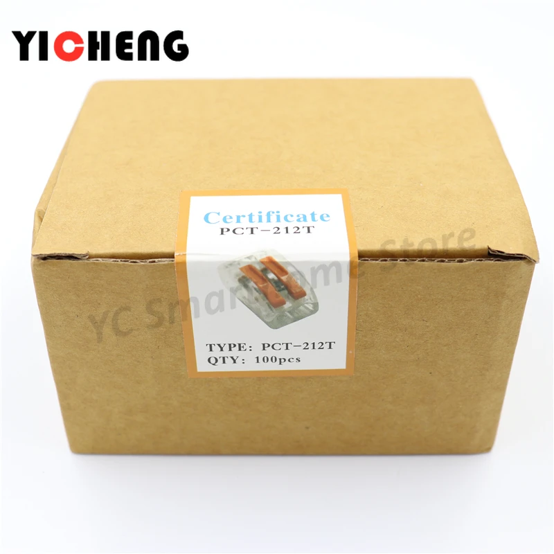 100 шт. Универсальный Компактный проводной соединитель 2-контактный клеммный блок