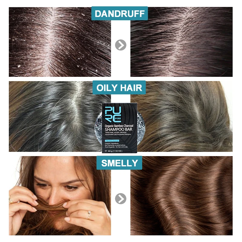 Dye Treatment Bamboo Charcoal Clean Detox Soap Bar Black Hair Shampoo Shiny Hair & Scalp Treatment