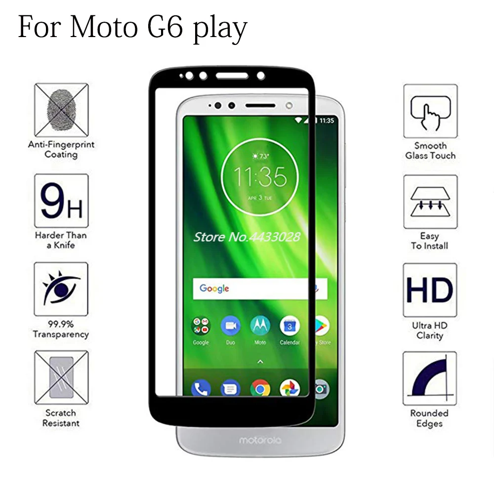 Закаленное стекло для телефона Motorola Moto E5 G6 Play полное покрытие Защита экрана G6play