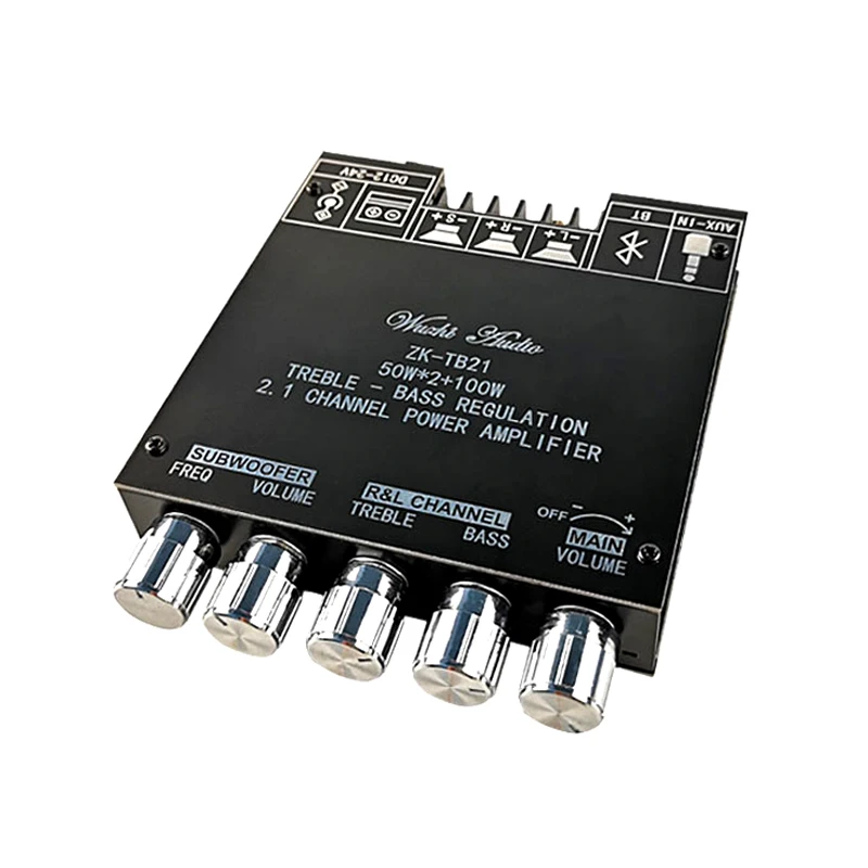 2*50W+100W Bluetooth 5.0 TPA3116D2 Усилитель сабвуфера мощностью 2.1 канала класса D TPA3116 Audio Stereo Equalizer Amp.