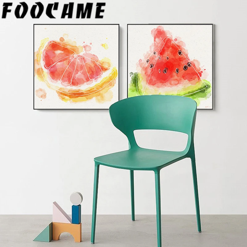 Еда плакат лимон арбуз Черника Фрукты холст картина печать стены искусства Кухня