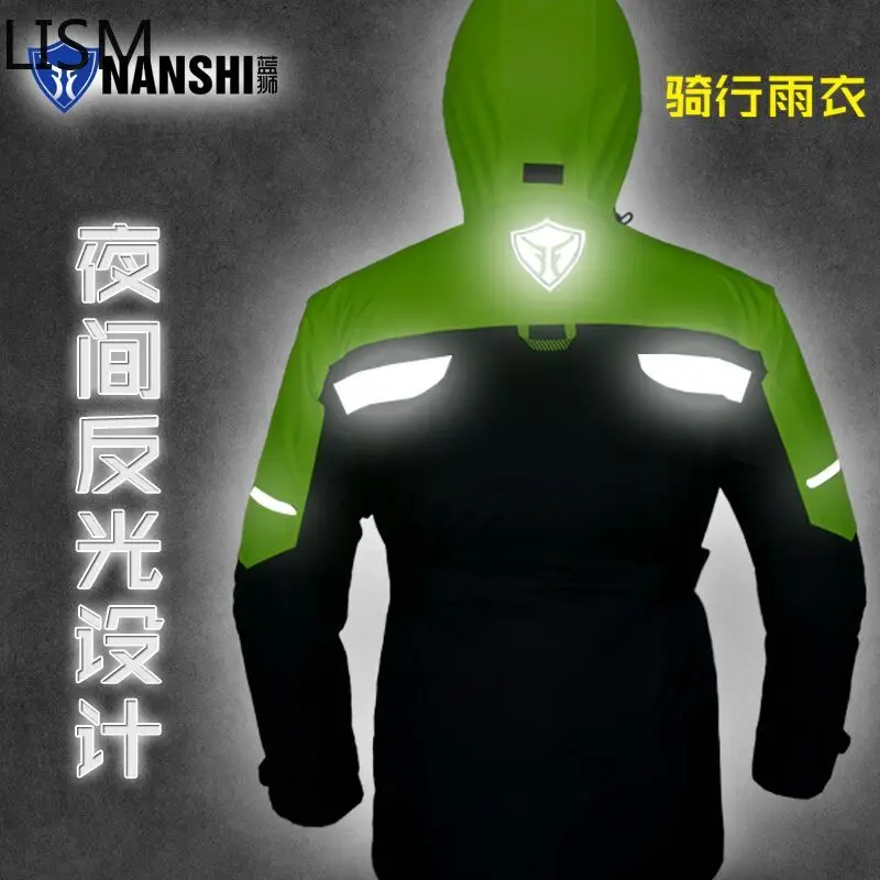 

Reflective Motorcycle Raincoat Riding Breathable Rain Suit Jackets Double Layer Waterproof Rain Coat Pants Set Impermeable Moto