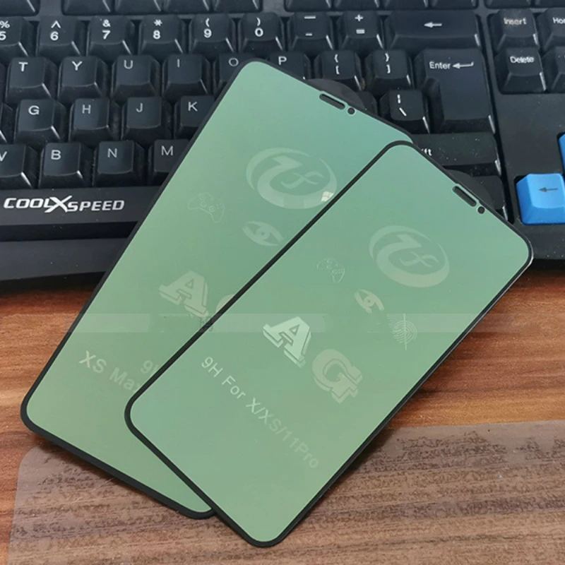 Полночно Зеленое матовое закаленное стекло для iPhone 11 12 Pro Max Mini антибликовое
