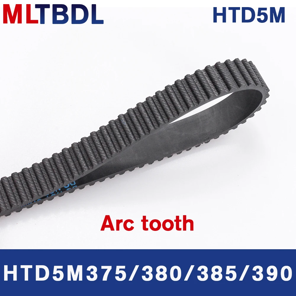 

HTD 5M Timing Belt 375/380/385/390mm Length 10/15/20/25mm Width 5mm Pitch Rubber Pulley Belt Teeth 75 76 77 78 synchronous belt