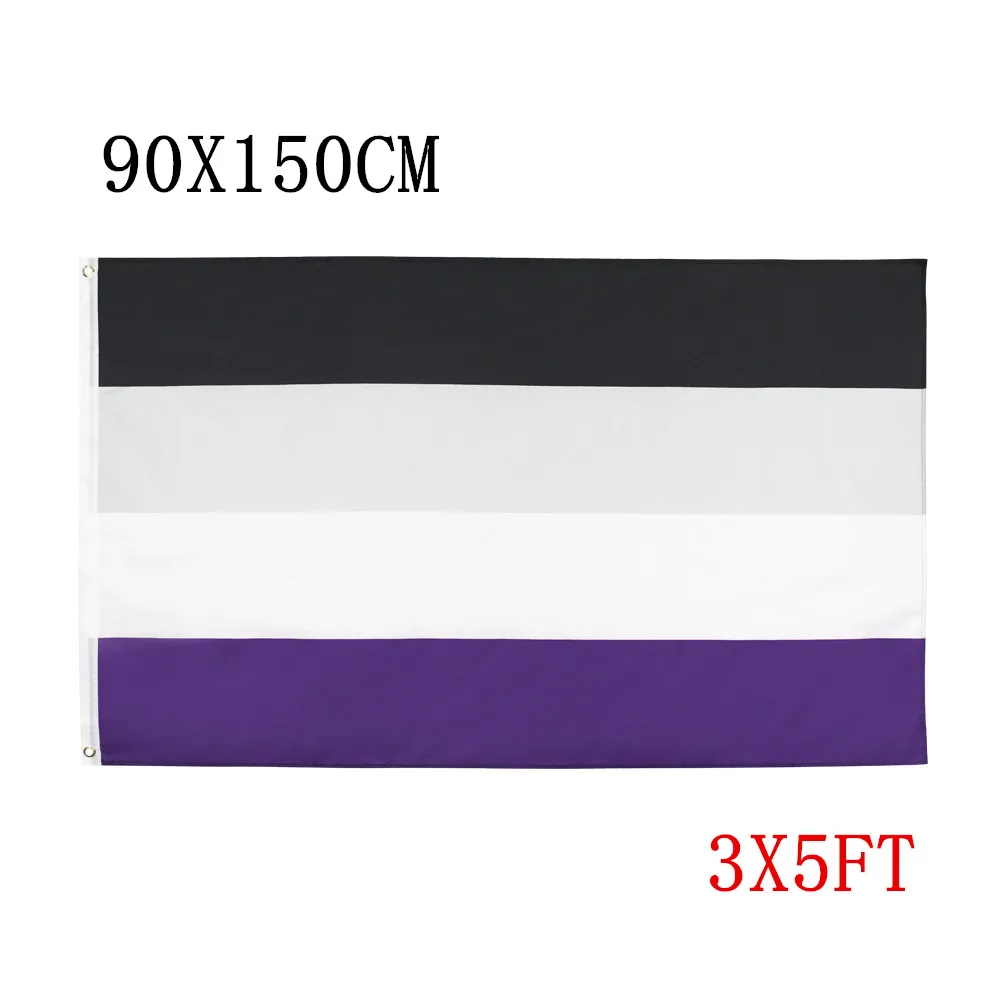 

Бесплатная доставка, 100D полиэстер, асексуальный флаг-гордость