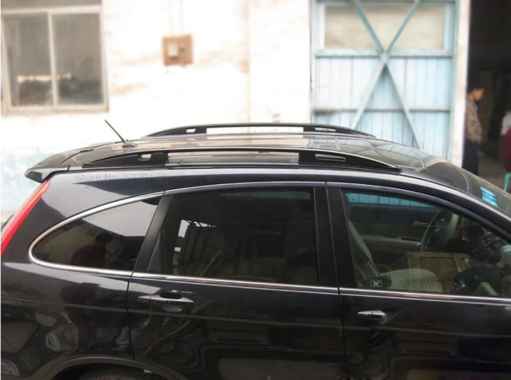 Для Honda CR-V CRV Серебряный багажник на крышу 2007 до 2011 алюминиевый сплав автомобильный черный багажник на крышу боковые рейлинги для путешествий на открытом воздухе багаж 2 шт