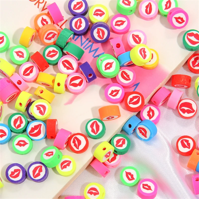 Разделительные бусины из полимерной глины 30 шт./лот 10 мм овальные для губ