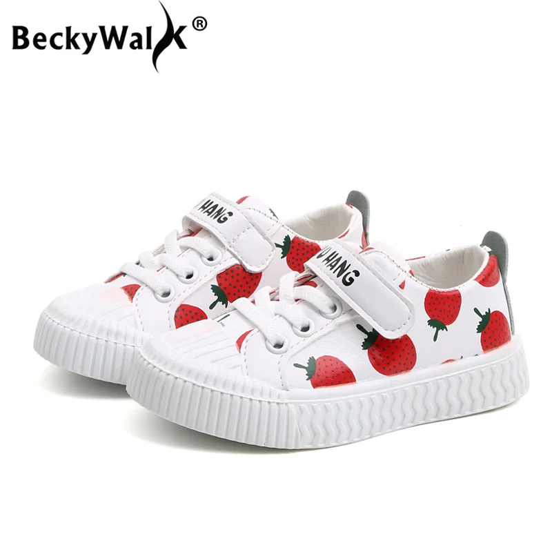 Белая повседневная обувь для девочек Новая Осенняя спортивная из искусственной