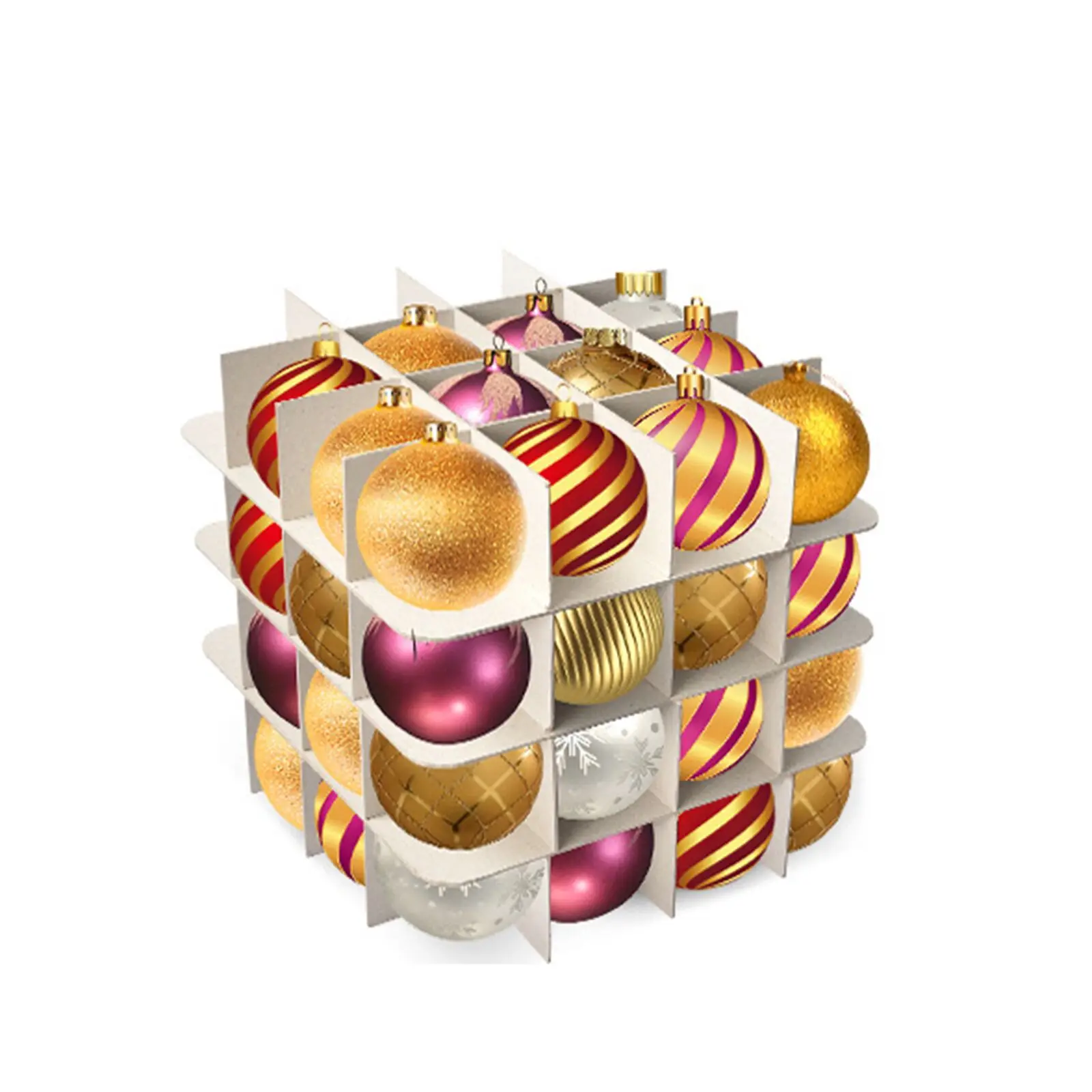 

Storage Box Ornament 64 Baubles Tree Bags Items Saving Large Space Storages Functional Decoration Boxes