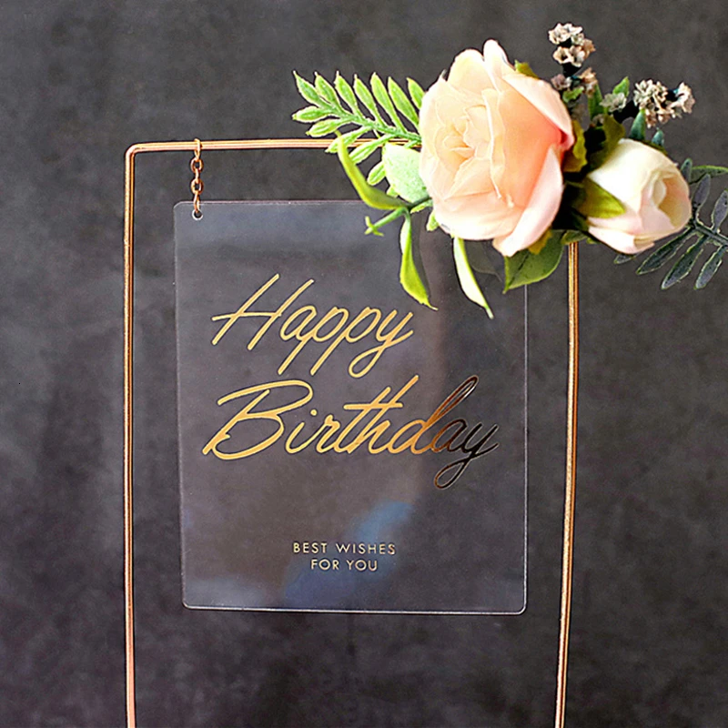 Акриловый Топпер для торта с днем рождения искусственные цветы коллекция тортов