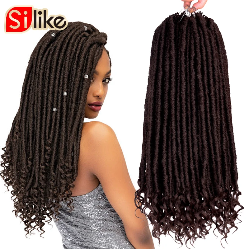 Silike Goddess Faux Locs 14 18 дюймов вязанные крючком косички волосы синтетические косички Наращивание волос 24 стойки/упаковка