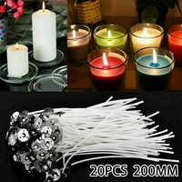 cotton thread candle wick smokeless 20 x 200mm long pre waxed wicks for candle making with metal sustainers transparent diy