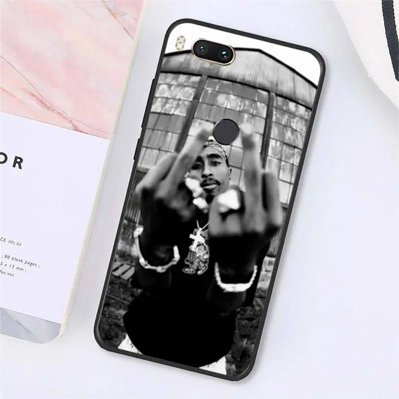 

American rapper 2pac Tupac Phone Case For Xiaomi Redmi note 7 8 9 t k30 max3 9 s 10 pro lite Luxury brand shell funda coque