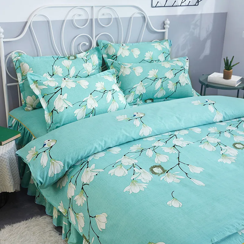 Четырехсекционная постельная юбка четырехсекционная матовая утолщенная теплая