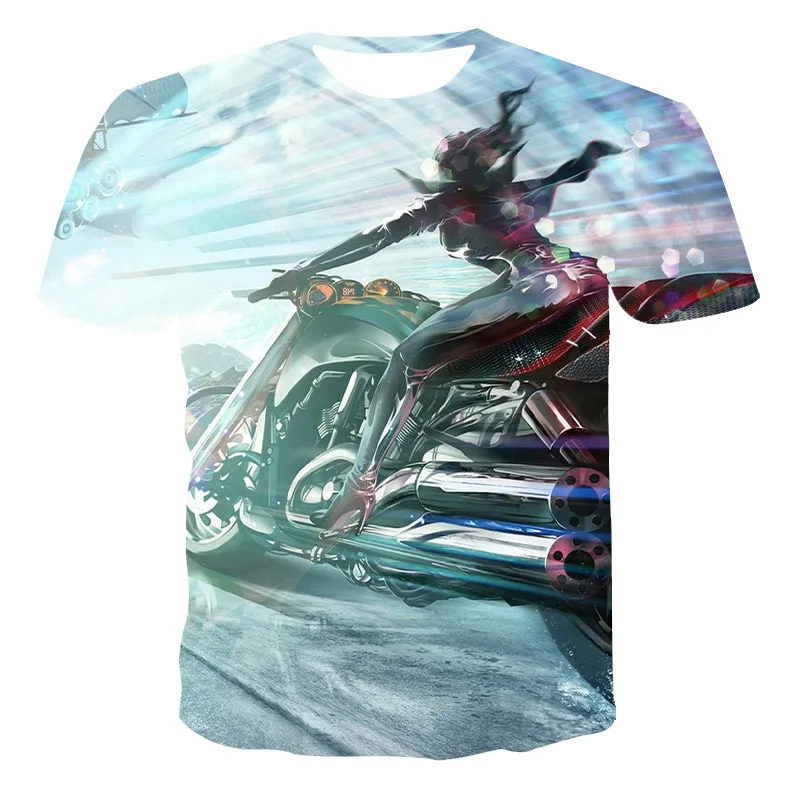 

Men's Motorcycle 3D Printing T-Shirt Street Hip Hop Comfortable 110-6XL Large Size O-Neck Short Sleeve Shirt 2021 Summer Sports