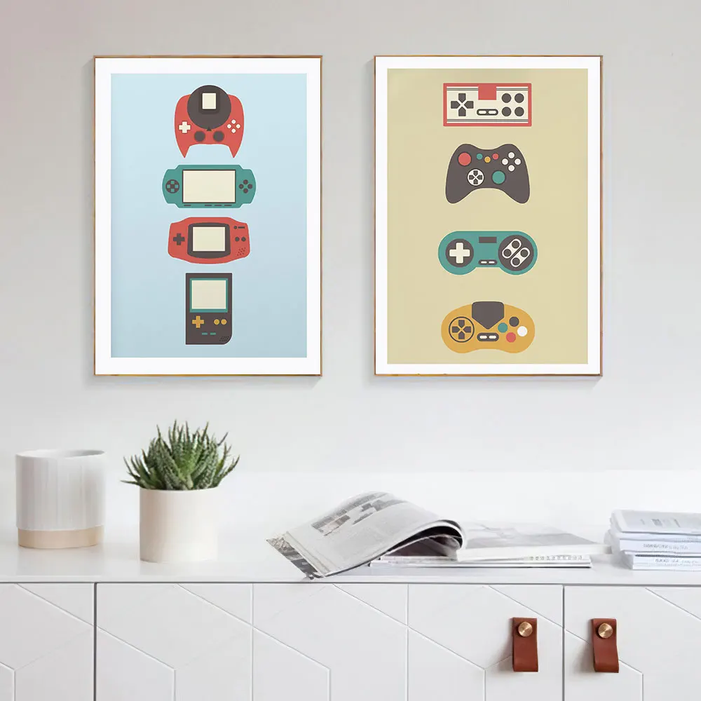 

Gamer Vintage Poster Minimalist Retro Art Print Nordic Nursery Canvas Painting Modern Wall Picture Kids Play Room Home Decor