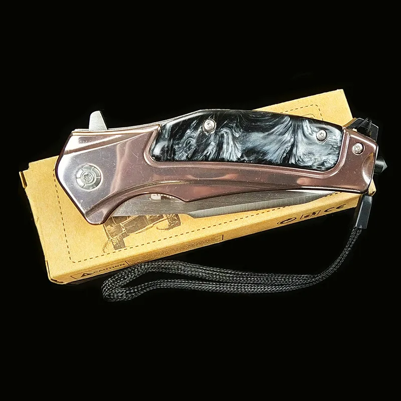 

Hunting Camping Folding Knife 5CR15 Blade Steel Handle Outdoor Pocket Survival Self Defense Tactics Multifunctional EDC Tool