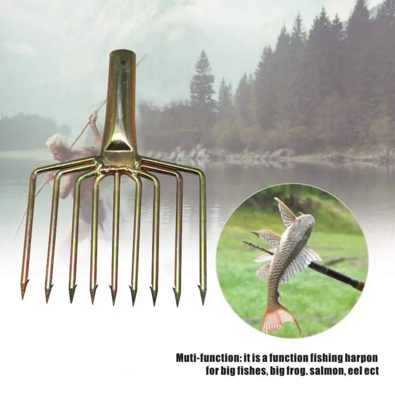 Рыболовная гарпуна 9 Зубцов черная/цветная из нержавеющей стали острый колючий