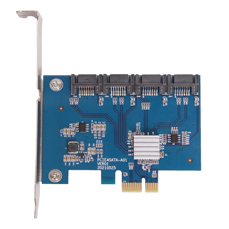 

Адаптер PCIE SATA с 4 портами PCI-Express X1 на SATA 3,0, высокоскоростной Контроллер Расширения 6 Гбит/с для майнинга биткоинов, Прямая поставка