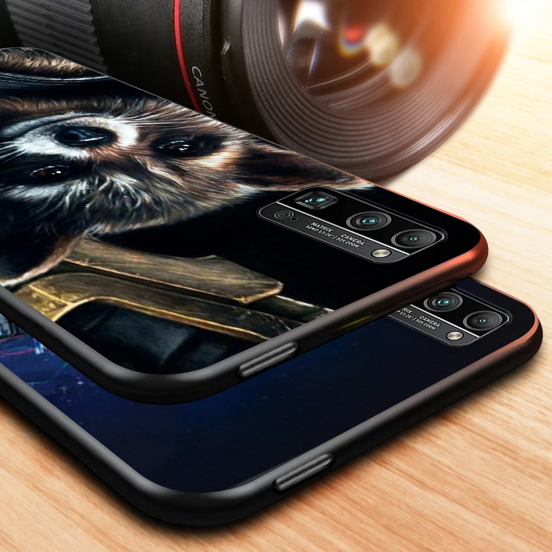 

Rocket Raccoon Marvel for Huawei Honor V30 20 Pro X10 9S 9A 9C 9X 8X 10 9 Lite 8 7 Pro Silicone Soft Black Phone Case