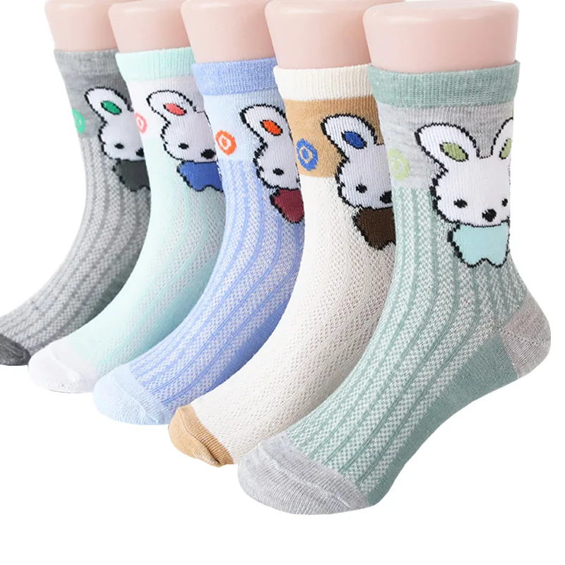 B&ampG Children's socks thin mesh breathable Kid's children's middle cute cartoon baby summer |