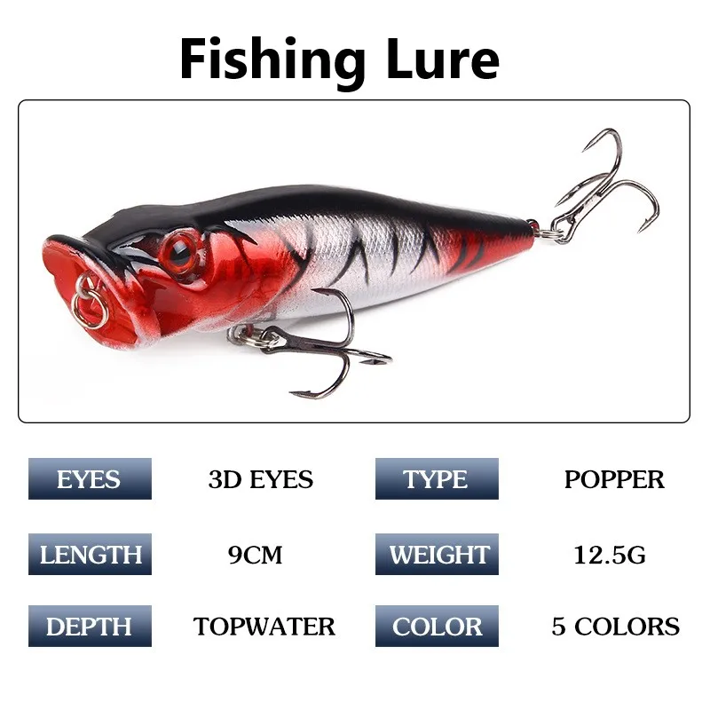 

Рыболовные приманки 12,5 г, 90 мм, тонущий Поппер, Топпер, аксессуары, бионические рыболовные джиг-приманки, искусственная рыболовная снасть, п...