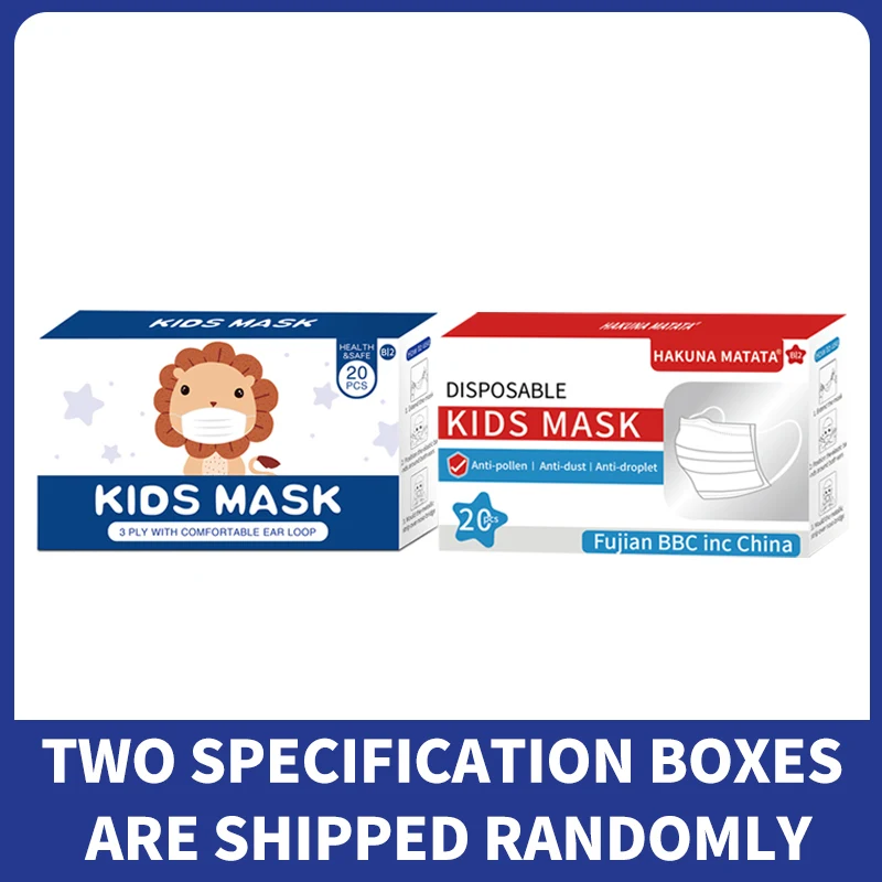 

40pcs Kid Mask Disposable Face Mask 3 Ply Layer Meltblown Fabric Filter Mouth Face Masks safe Breathable Cartoon Child Mask Cute