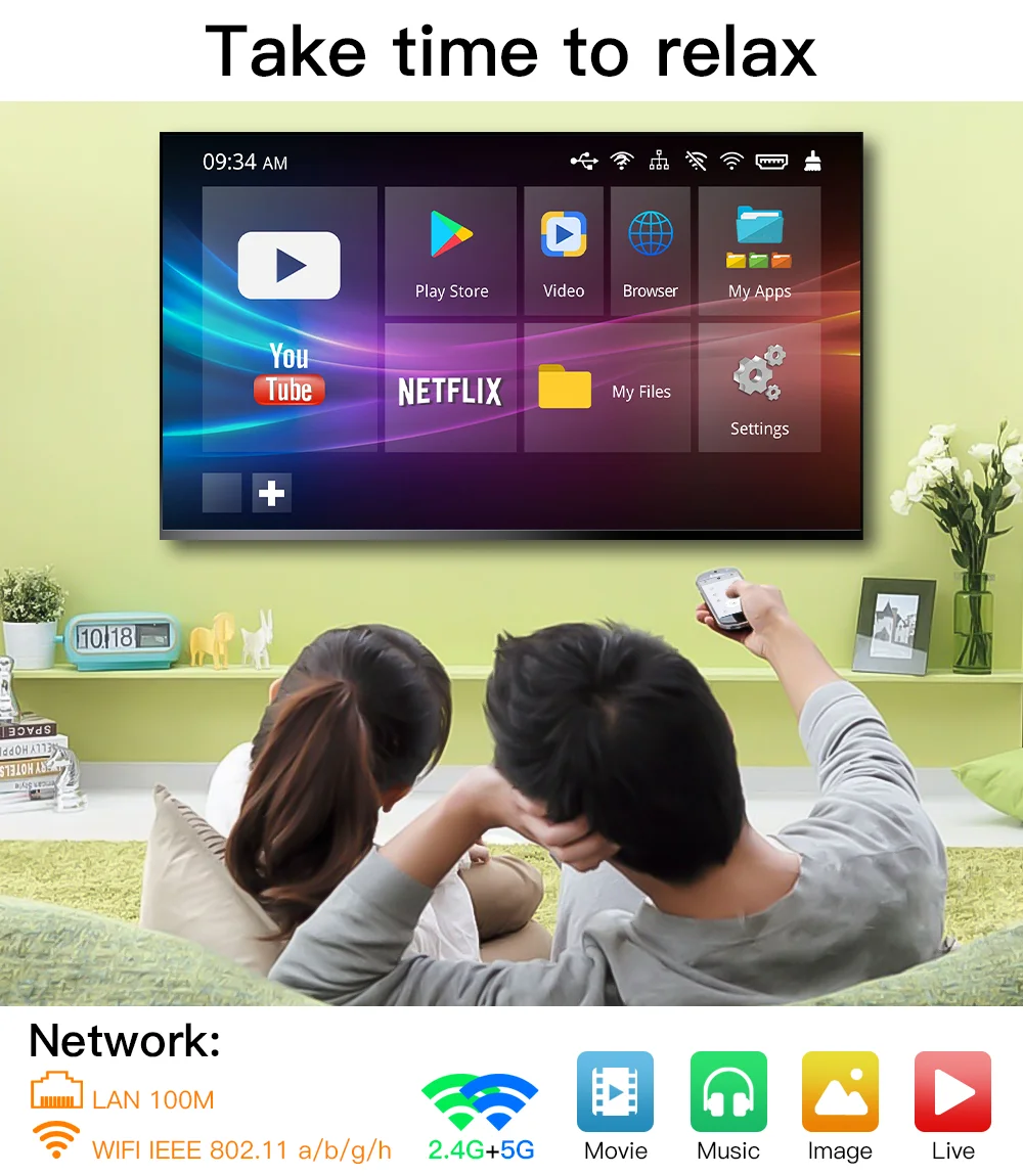 ТВ приставка на Android 10 2021 ГГц/2 4 ГГц Wi Fi 32 ГБ/64 ГБ 4k 3D Bluetooth ресивер медиаплеер HDR +