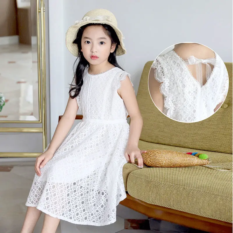 

Платье кружевное для девочек-подростков, модное белое вечернее платье принцессы, с ресничками, для дня рождения, детская одежда, лето 2021