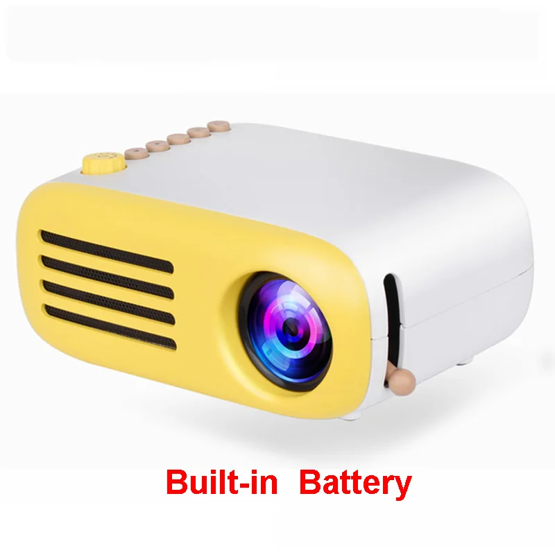 built-in battery YG300 YG320 Upgrade YG200 Мини светодиодный карманный проектор домашний мультимедийный проектор детский подарок USB HDMI видео портативный проектор дополнительная батарея - Цвет: built-in battery
