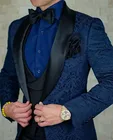 Мужские свадебные костюмы 2022 итальянский дизайн на заказ черная куртка-смокинг для курения 3 предмета Terno для жениха костюмы для мужчин 027