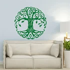Мандала круг ёлки Наклейки на стены студии йоги виниловые обои фрески Фитнес Йога Дерево стена Стикеры дерево для домашнего декора жизни