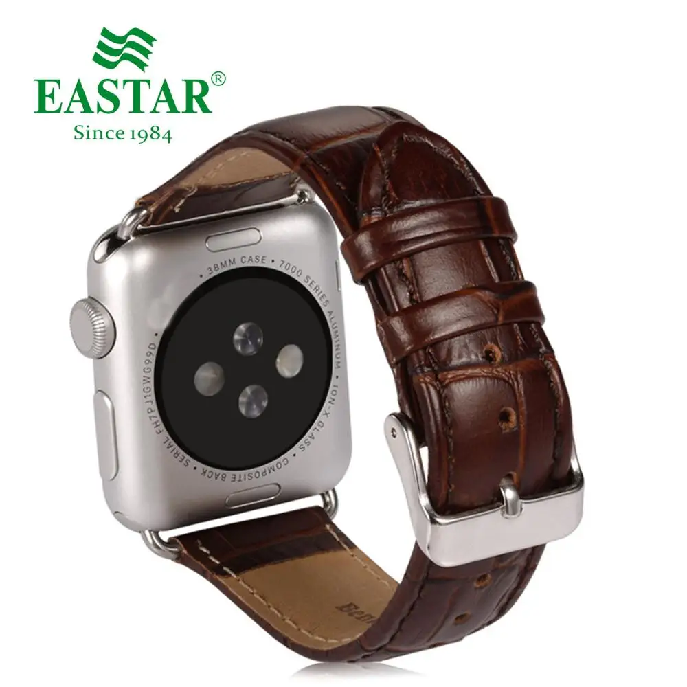 Eastar Лидер продаж кожаный ремешок для наручных часов Apple Watch, версии 5 Группа серии 3/2/1, спортивный кожаный браслет, 42 мм, 38 мм, ремешок для наручных часов iwatch, ремешок - Цвет ремешка: Brown