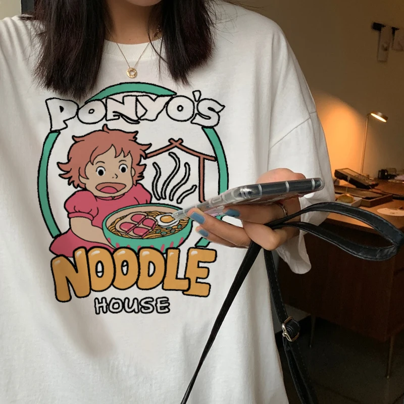 

Women's Soft T-shirt Korean Harajuku Noodles Cat Print Casual Shirt Kawaii Ulzzang Tops Clothes 2021 Summer Vintage Dropshipping